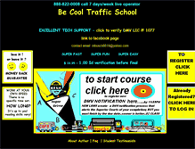 Tablet Screenshot of becooltrafficschool.com